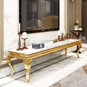 میز تلویزیون استیل مدل سم آهویی طلایی