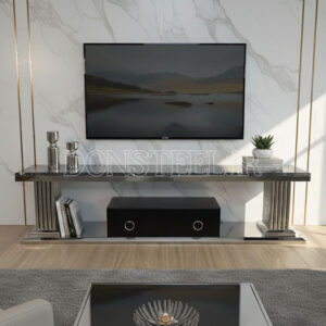 میز تلویزیون استیل مدل هخامنشی نقره‌ای (1)