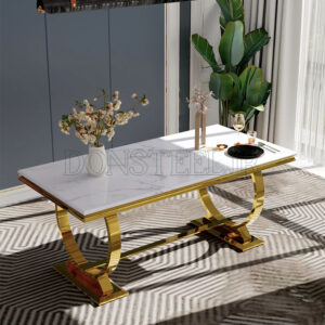 میز ناهارخوری استیل مدل هلال طلایی (2)