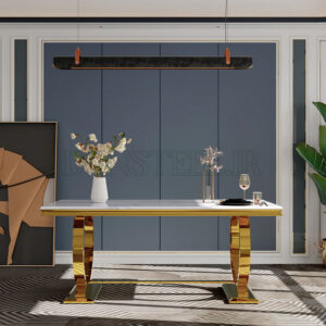 میز ناهارخوری استیل مدل هلال طلایی (3)