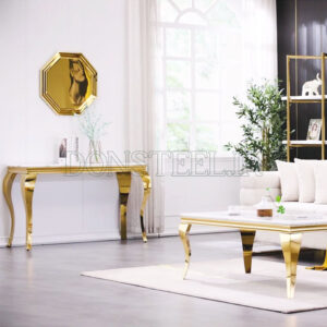 کنسول استیل مدل سم آهویی شیک و مدرن رنگ طلایی (2)