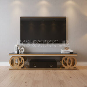 میز تلویزیون استیل مدل آئودی طلایی (1)