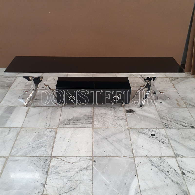 میز تلویزیون استیل مدل درختی 3 میز تلویزیون استیل مدل درختی نقرهای 2