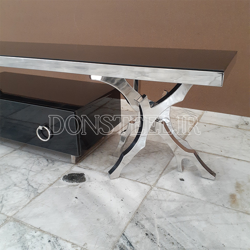 میز تلویزیون استیل مدل درختی 4 میز تلویزیون استیل مدل درختی نقرهای 3