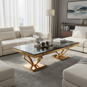 میز جلو مبلی استیل مدل الماس طلایی