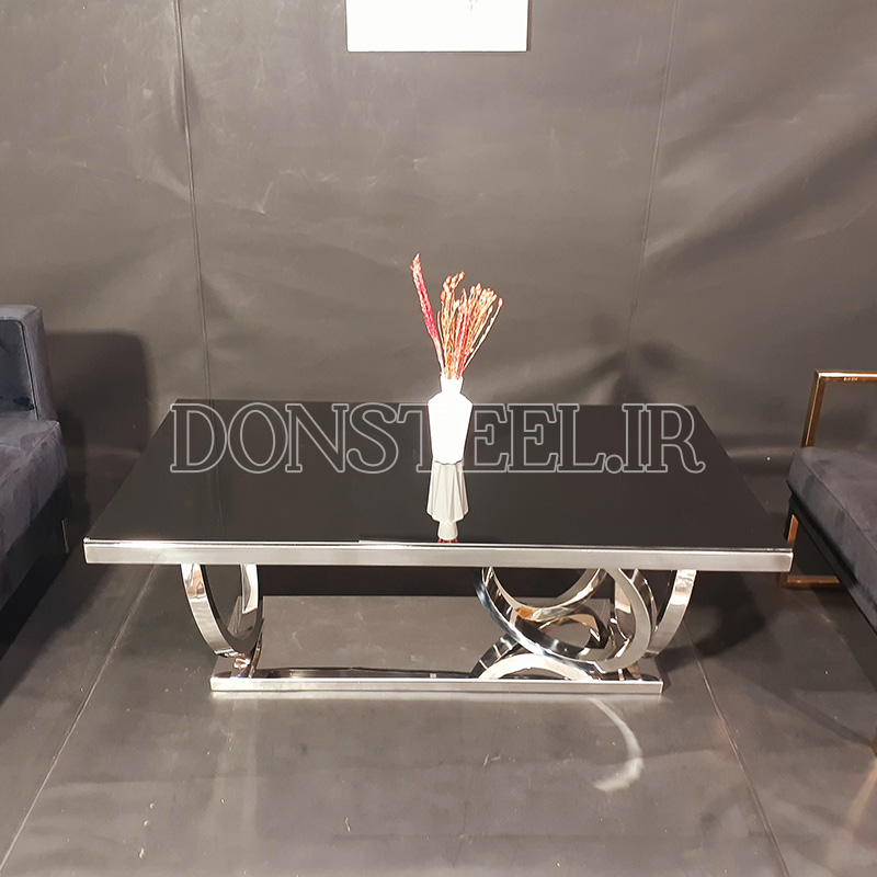 میز جلومبلی استیل مدل چهارحلقه 4 میز جلومبلی استیل مدل چهارحلقه نقرهای 2