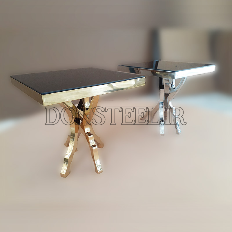 میز عسلی استیل طرح درختی 3 میز عسلی استیل طرح درختی نقرهای و طلایی