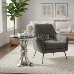 میز عسلی استیل مدل ایفل نقره‌ای 1