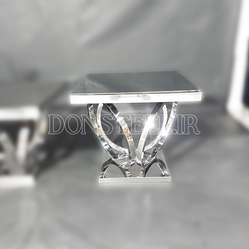 میز عسلی استیل مدل چهارحلقه 13 میز عسلی استیل مدل چهارحلقه نقرهای 2