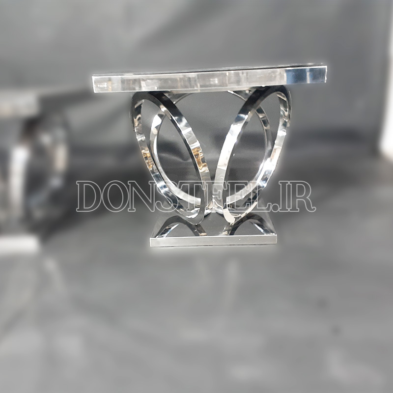 میز عسلی استیل مدل چهارحلقه 14 میز عسلی استیل مدل چهارحلقه نقرهای 3