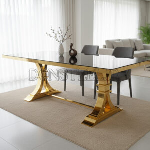 میز ناهارخوری استیل مدل ایفل طلایی