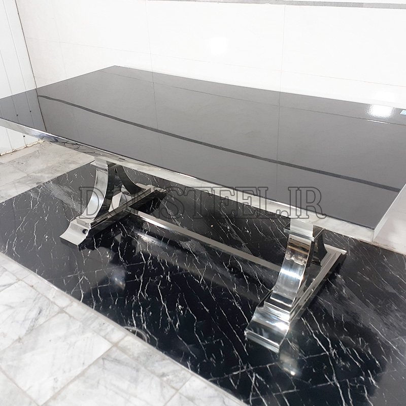 میز ناهارخوری استیل مدل ایفل 3 میز ناهارخوری استیل مدل ایفل نقرهای 1