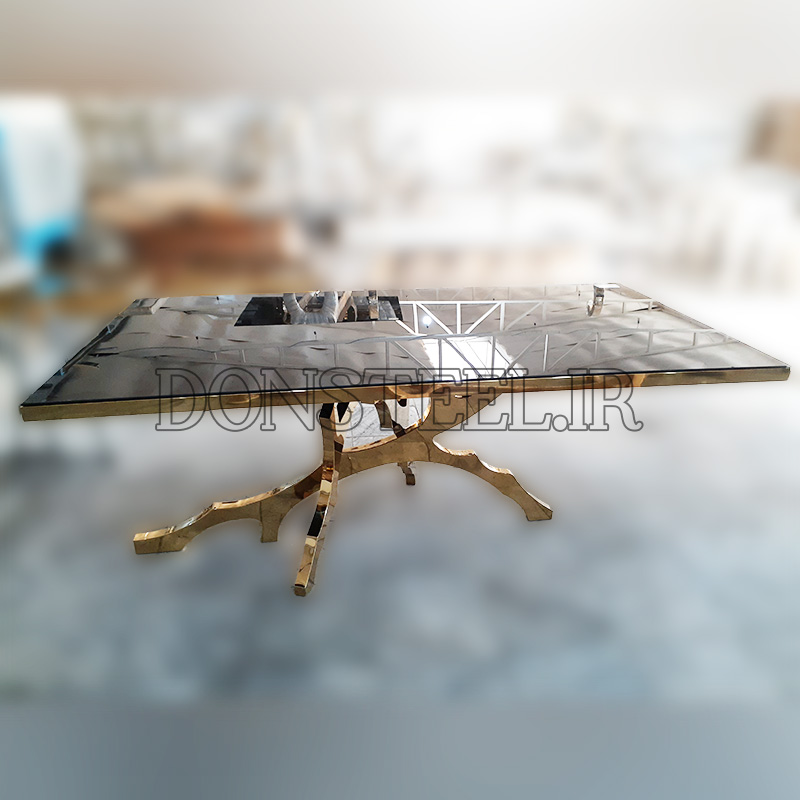 میز ناهارخوری استیل مدل درختی 3 میز ناهارخوری استیل مدل درختی طلایی 1